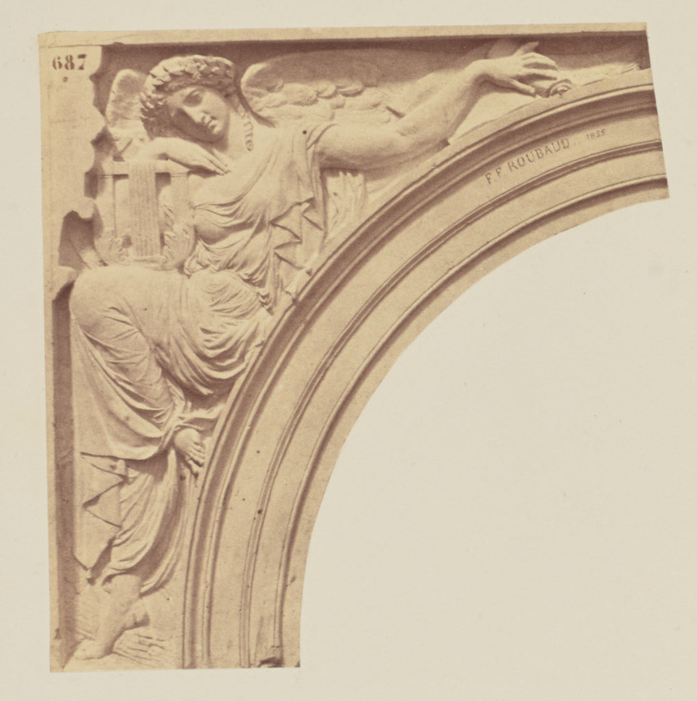 edouard Baldus:["La Poésie", Sculpture by François Félix , Poster Print Wall Art