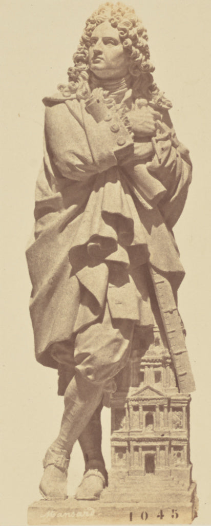 edouard Baldus:["Mansart", Statue by Jean-Joseph Perraud, De, Poster Print Wall Art