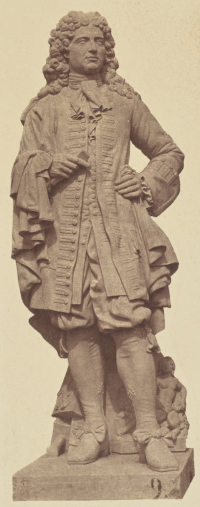 edouard Baldus:["Coustou", Statue by Augustin Courtet, Decor, Poster Print Wall Art