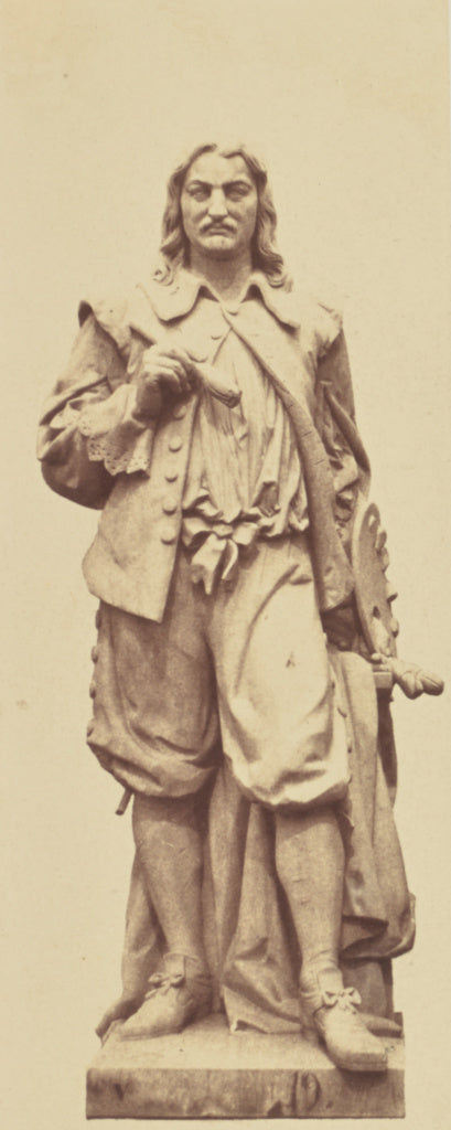edouard Baldus:["Champaigne", Statue by Jean Louis Adolphe E, Poster Print Wall Art