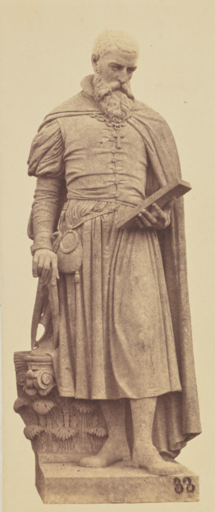 edouard Baldus:["Lescot", Statue by Henri Joseph François d, Poster Print Wall Art