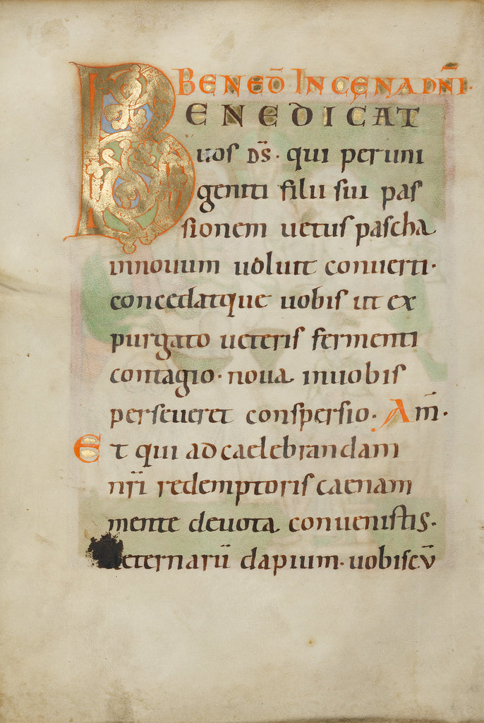 Unknown:Decorated Initial B, Poster Print Wall Art
