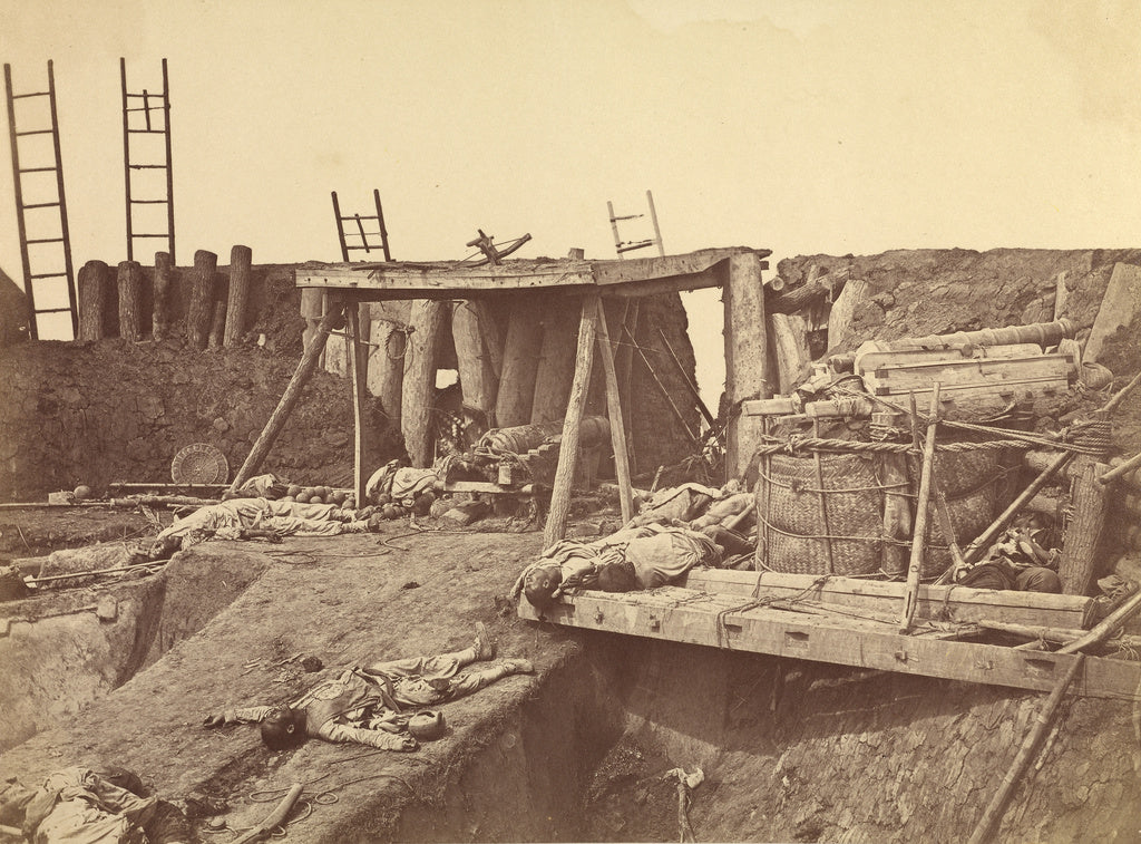 Felice Beato:Angle of North Taku Fort at which the French en, Poster Print Wall Art