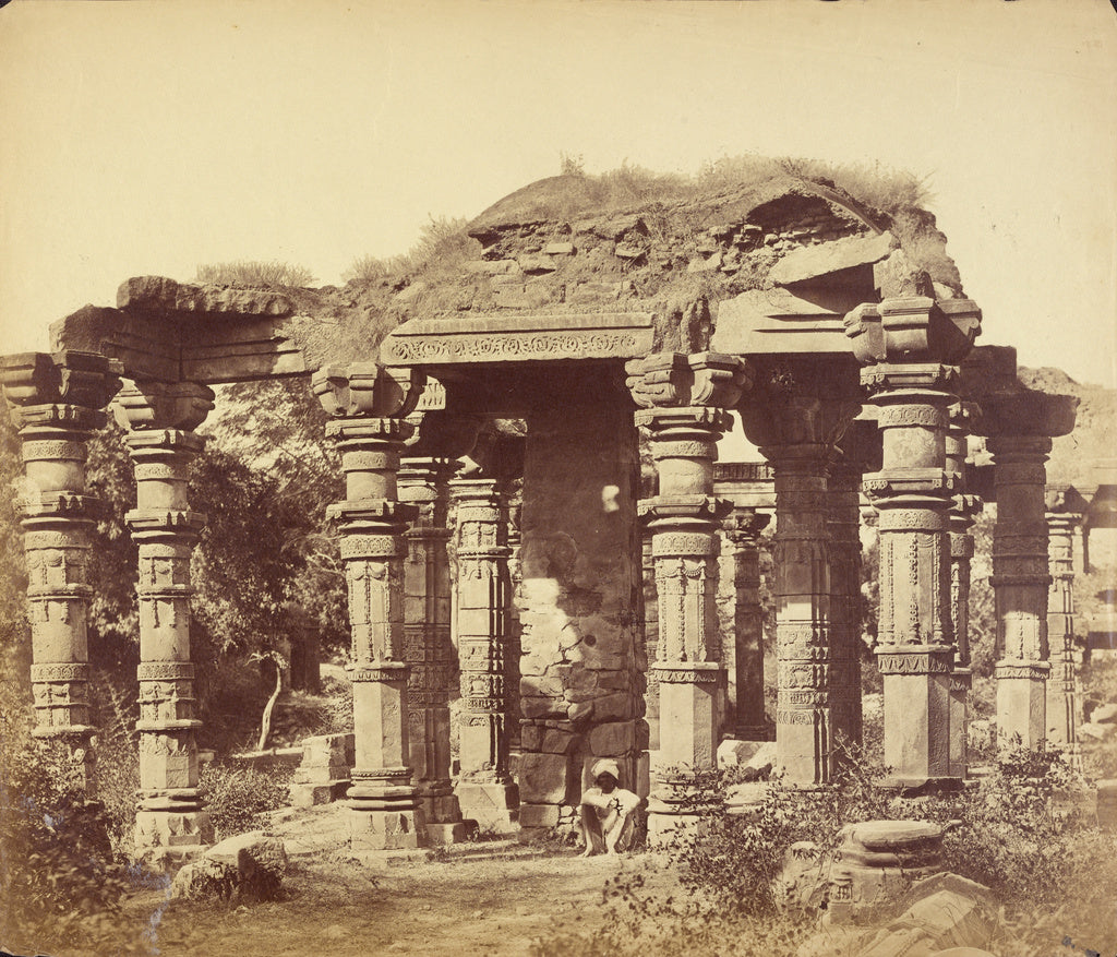 Felice Beato:The Hindoo Temple near Kootub, Delhi, Poster Print Wall Art