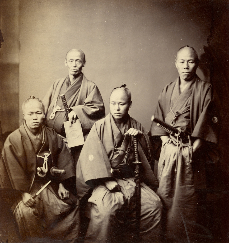 Felice Beato:Portrait of the Satsuma Clan Envoys, Poster Print Wall Art