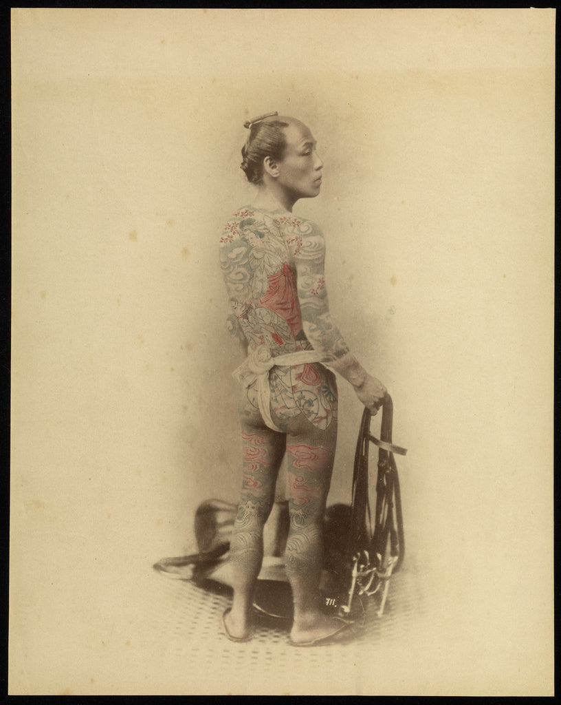 Felice Beato:Tattooed Man, Poster Print Wall Art
