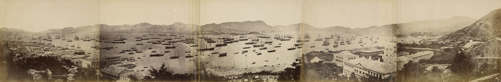 Felice Beato:[Panorama of Hong Kong, showing the Fleet for N, Poster Print Wall Art