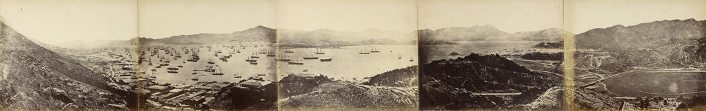 Felice Beato:Panorama of Hong Kong, taken from Happy Valley, Poster Print Wall Art