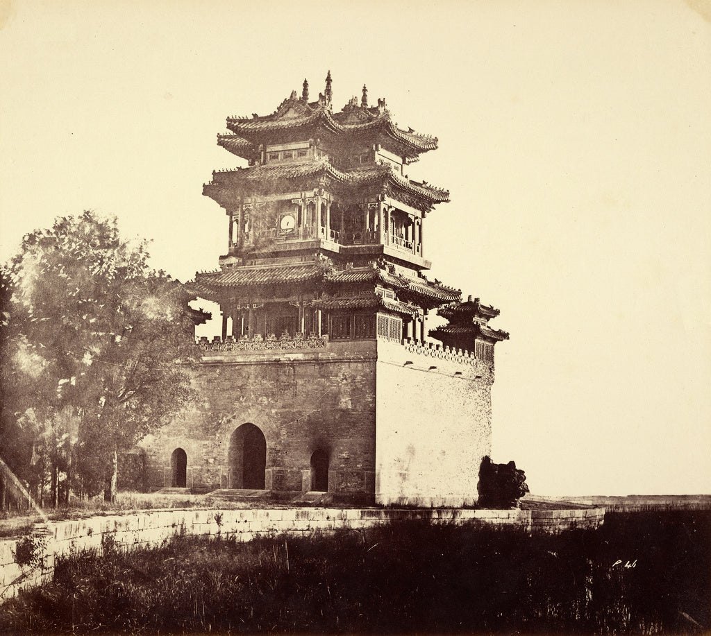 Felice Beato:[Imperial Summer Palace, before the burning,Yue, Poster Print Wall Art