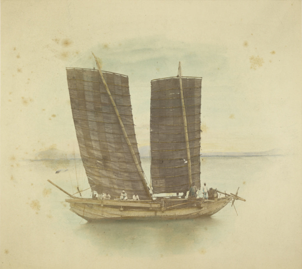 Felice Beato:The First Corean Junk Bringing Dispatches, Poster Print Wall Art