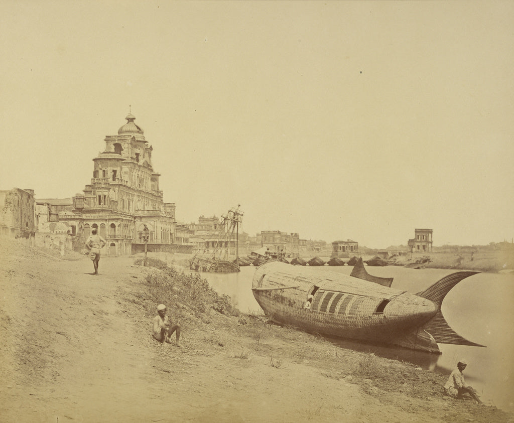 Felice Beato:[The Chattar Manzil Palace and the Royal Boat o, Poster Print Wall Art