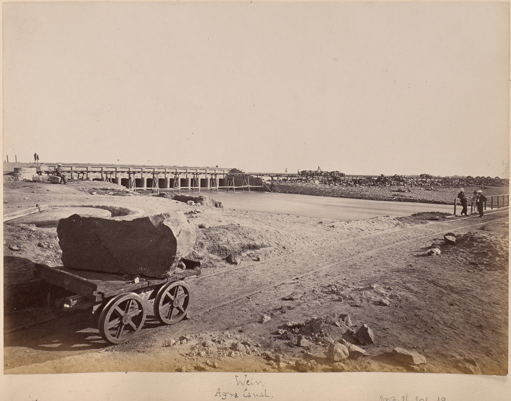 Unknown maker:Weir, Agra Canal, Poster Print Wall Art