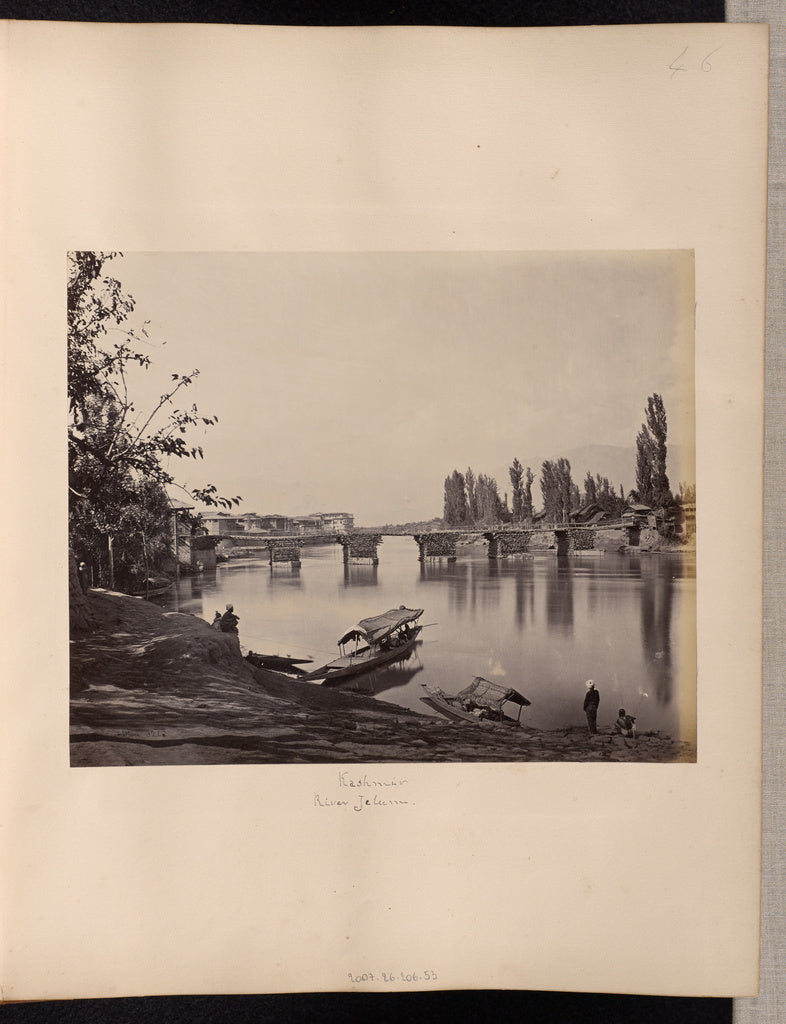 Samuel Bourne:Kashmir, River Jelum, Poster Print Wall Art