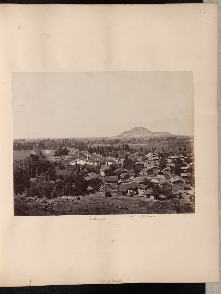 Samuel Bourne:Tukht-i-Suliman, Kashmir, Poster Print Wall Art