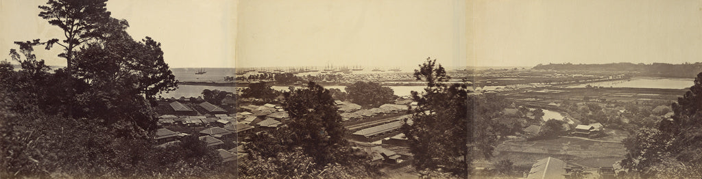Felice Beato:Panorama, Yokohama from Governors Hill, Poster Print Wall Art