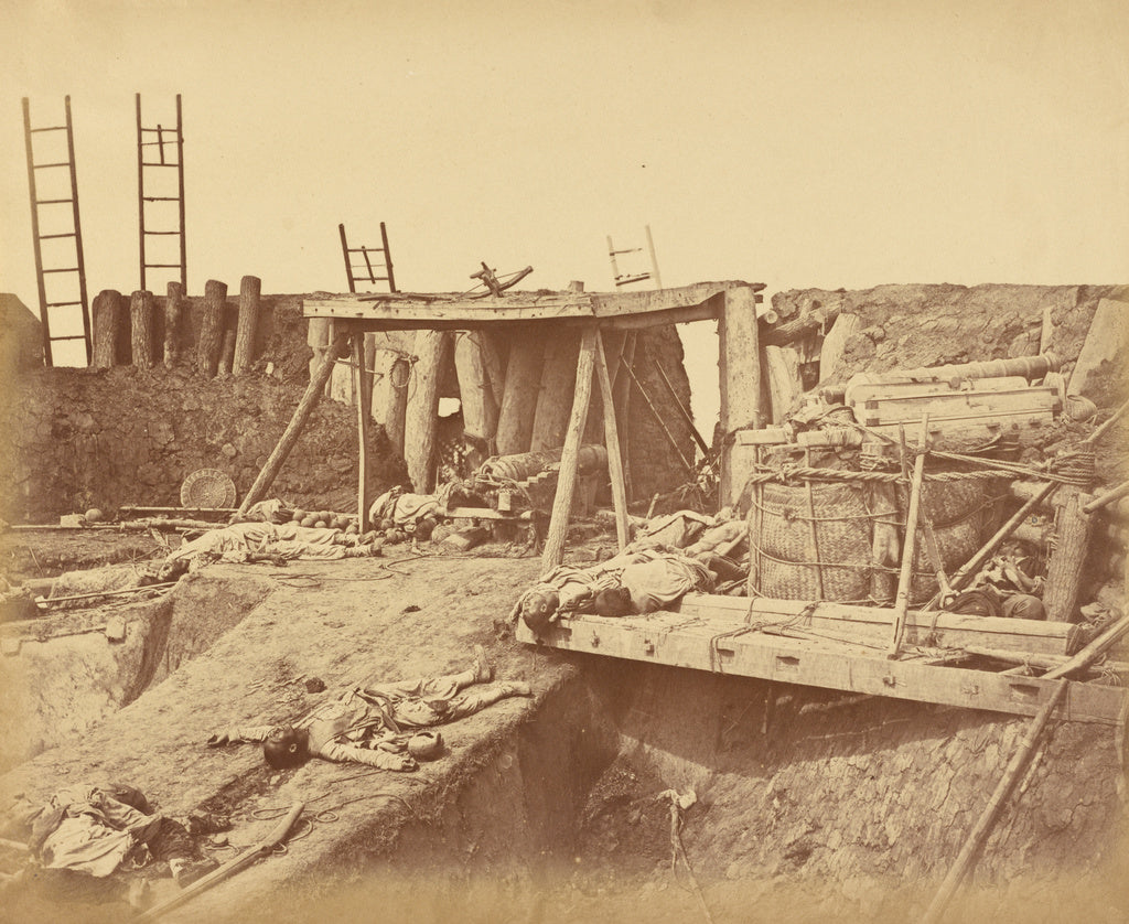 Felice Beato:Interior of the Angle of North Fort Immediately, Poster Print Wall Art