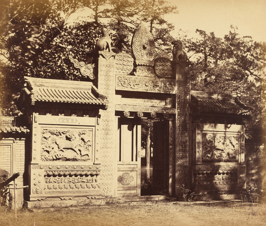 Felice Beato:Exterior of the Tomb Depot, near Pekin, October, Poster Print Wall Art