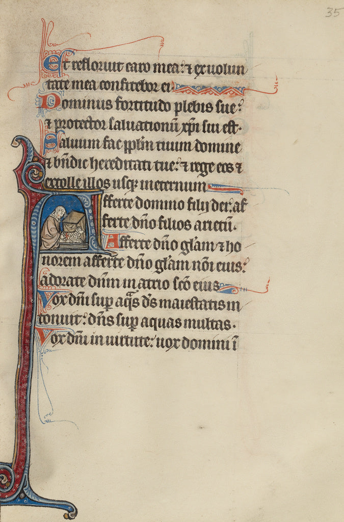 Bute Master:Initial A: A Priest Sacrificing a Ram before an , Poster Print Wall Art