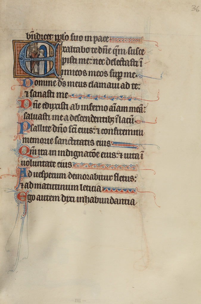 Bute Master:Initial E: A Bishop Blessing a Church, Poster Print Wall Art