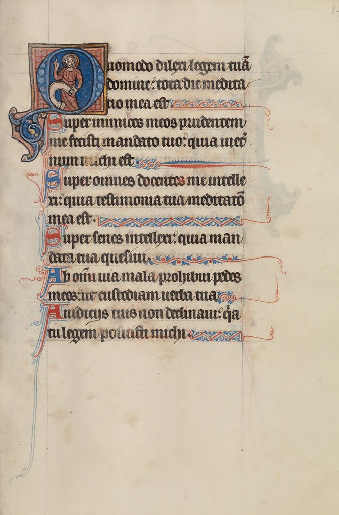 Bute Master:Initial O: A Saint Holding a Scroll, Poster Print Wall Art