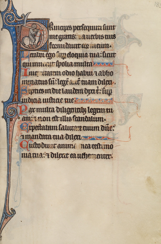 Bute Master:Initial P: A Man on a White Horse with a Sickle, Poster Print Wall Art