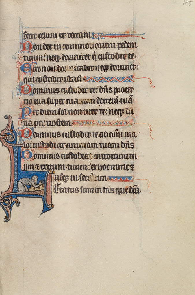 Bute Master:Initial L: A Man Prostrating Himself in Prayer, Poster Print Wall Art