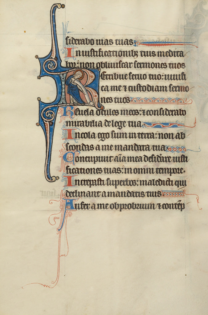Bute Master:Initial R: A Saint Holding a Scroll, Poster Print Wall Art
