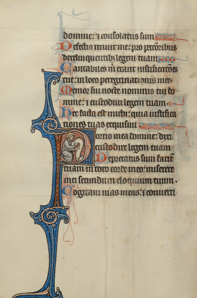 Bute Master:Initial P: A Prophet Holding a Scroll, Poster Print Wall Art