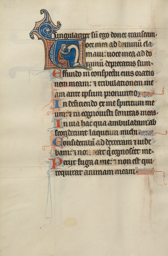 Bute Master:Initial V: A Seated Man Holding a Scroll, Poster Print Wall Art