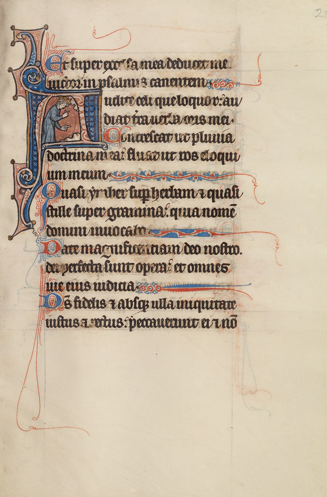 Bute Master:Initial A: A King Pointing to the Heavens and to, Poster Print Wall Art