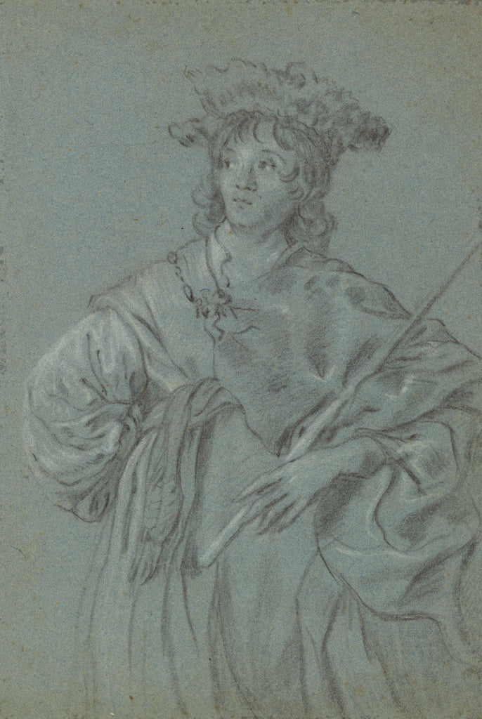 Jacob Adriaensz. Backer:A Young Man with a Fur Hat Holding a, Poster Print Wall Art
