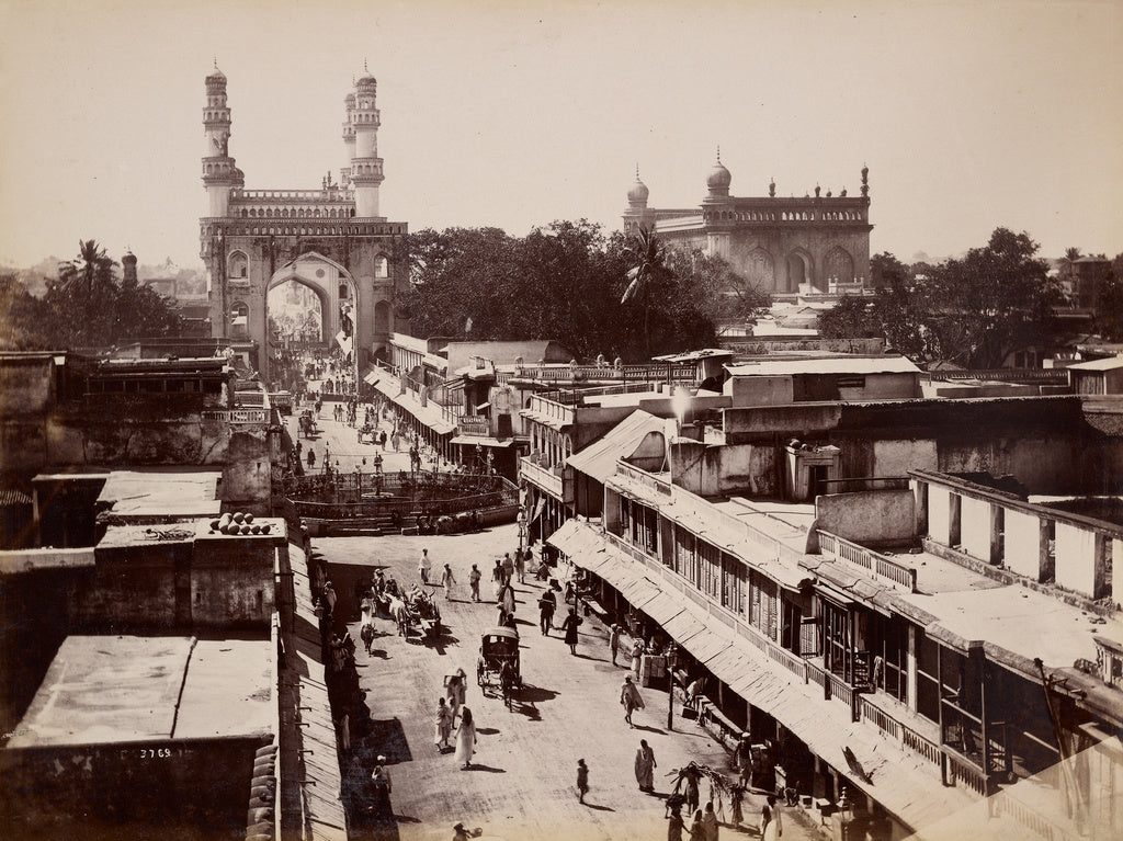 Lala Deen Dayal:Principal Street, Hyderabad, Poster Print Wall Art