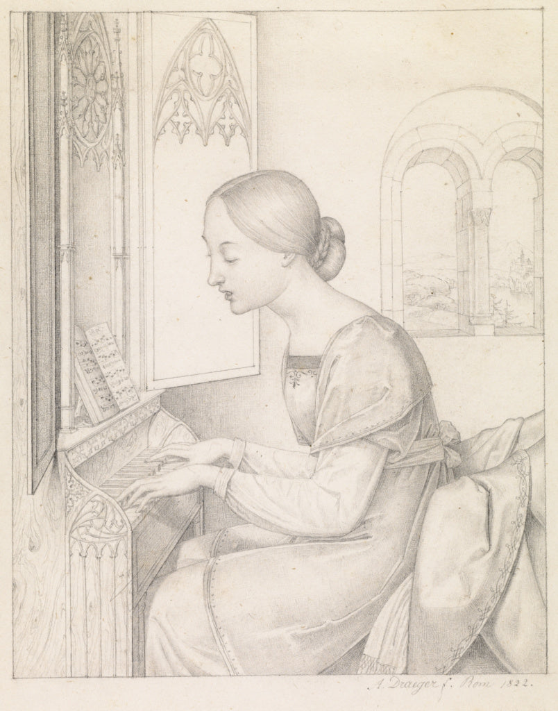 Joseph Anton Draeger:Saint Cecilia, Poster Print Wall Art