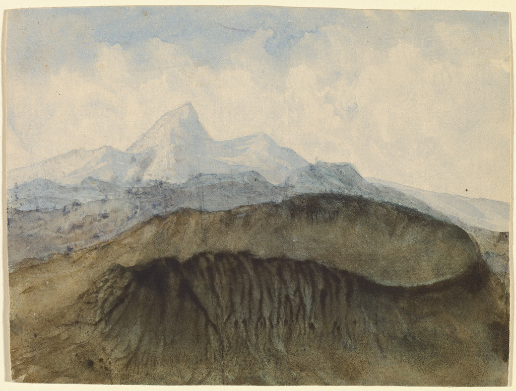 Aurore Dudevant :A Volcano in Auvergne, Poster Print Wall Art