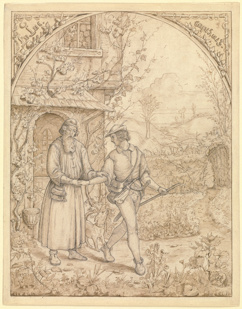 George Friedrich Kayser:The Departure of the Prodigal Son, Poster Print Wall Art