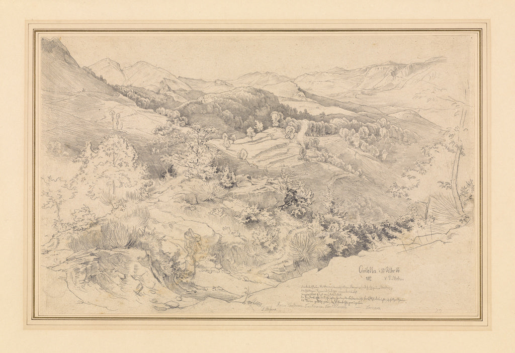 Victor Paul Mohn:View from Civitella, near Olevano, Poster Print Wall Art