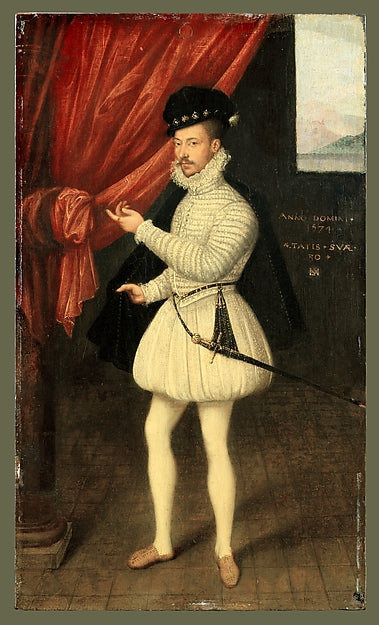 Monogrammist LAM:Portrait of a Man in White 1574-16x12"(A3) Poster
