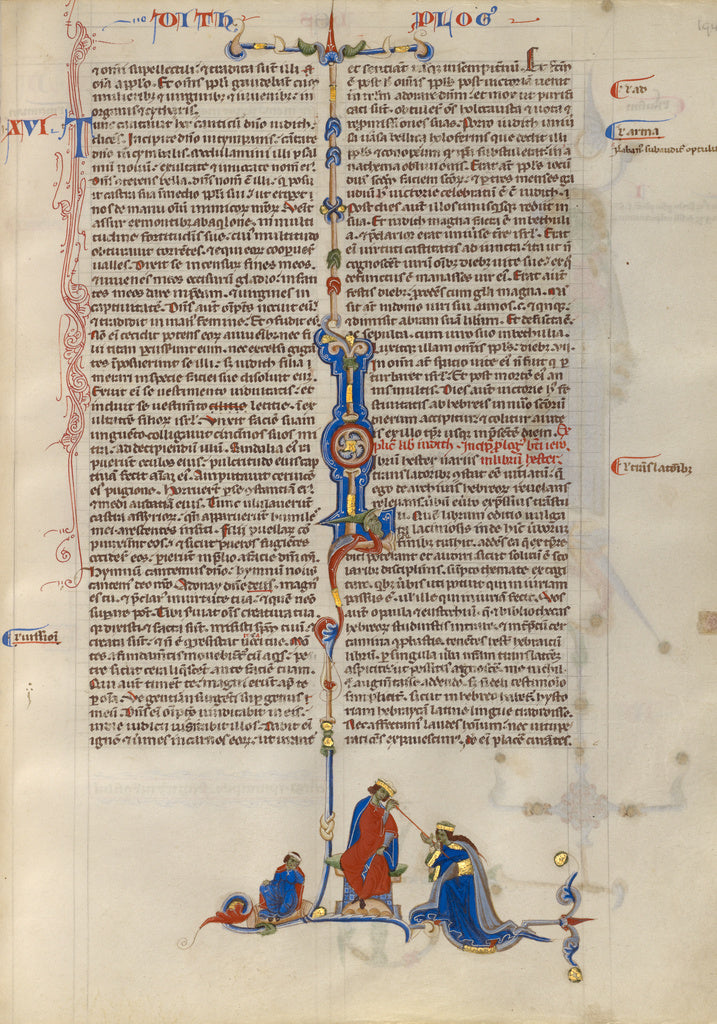Unknown Artist:Initial L: Esther before King Ahausuerus, Poster Print Wall Art