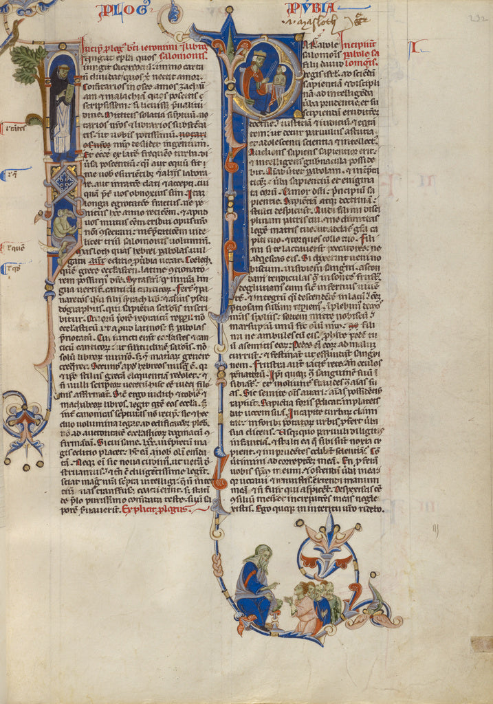 Unknown Artist:Initial I: Dominican friar with a book; Initial P: S, Poster Print Wall Art