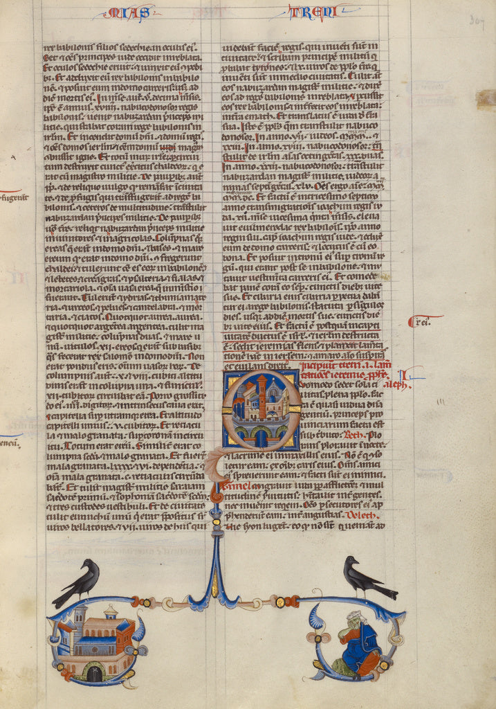 Unknown Artist:Initial Q: Medieval Town of Jerusalem, Poster Print Wall Art