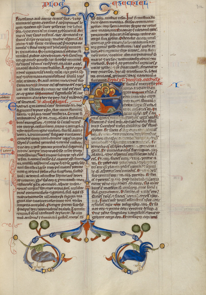 Unknown Artist:Initial E: Ezekiel Dreaming of the Four Evangelist S, Poster Print Wall Art