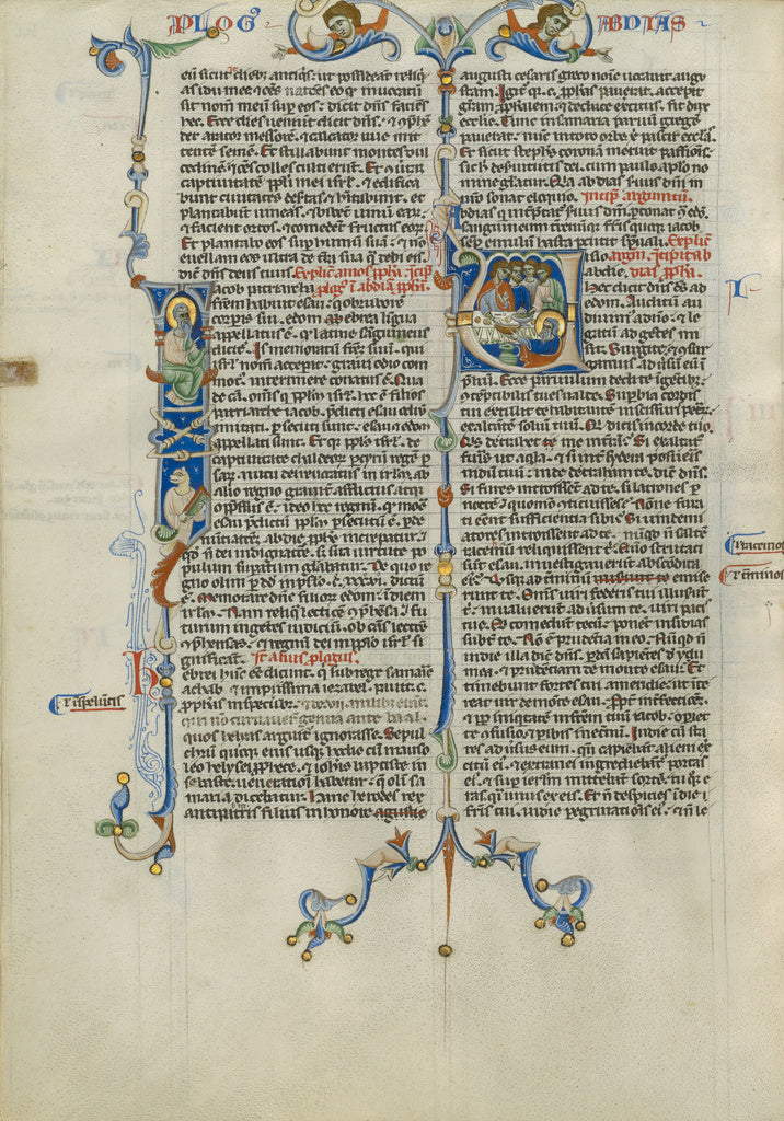 Unknown Artist:Initial I: Obediah; Initial V: Obediah Offering Food, Poster Print Wall Art