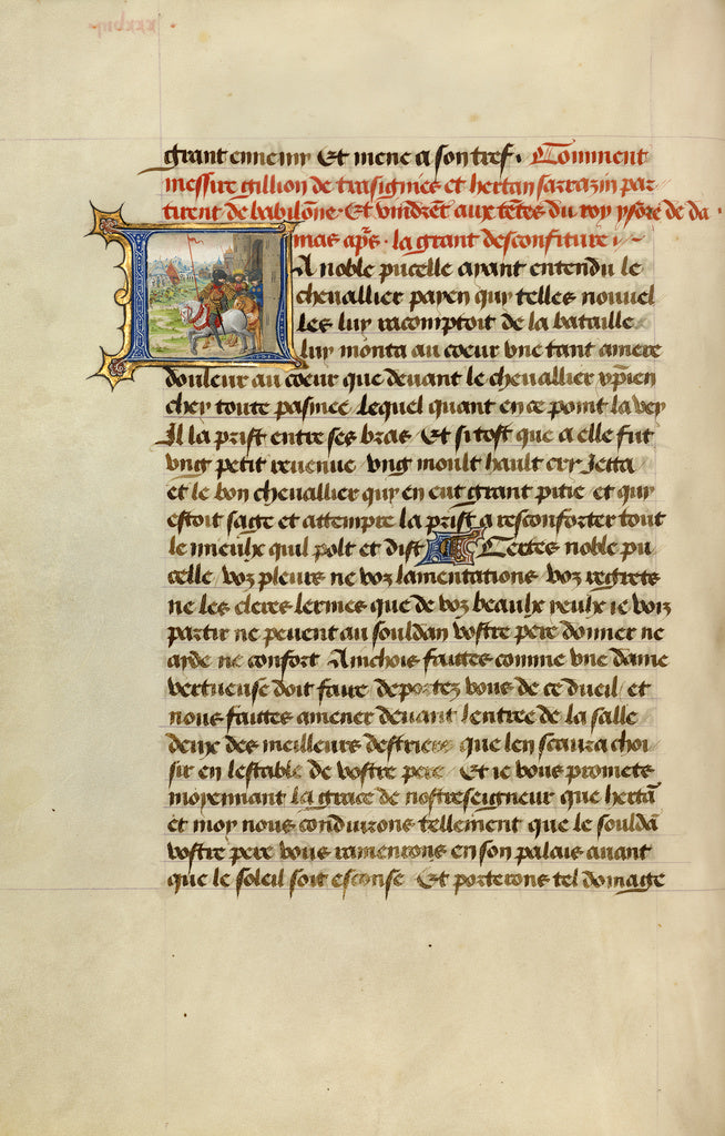 Lieven van Lathem:Initial L: Gillion and His Companion Herta,16x12"(A3)Poster