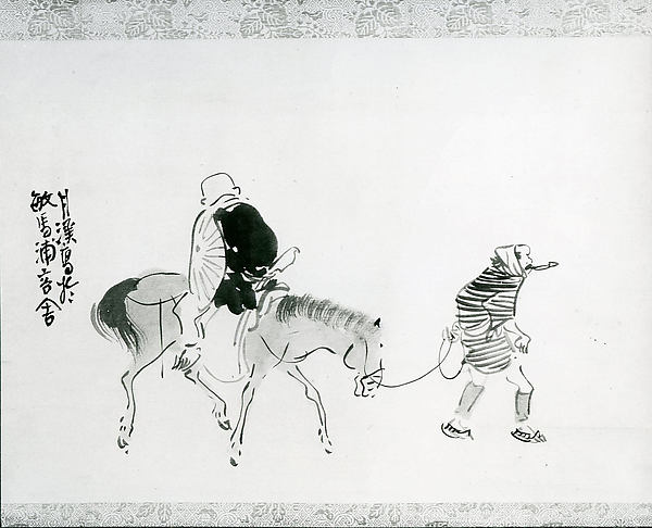 ,Monk Rensh Riding His Horse Backwards after 1782,,Classic Ming China Image,16x12"(A3) Poster