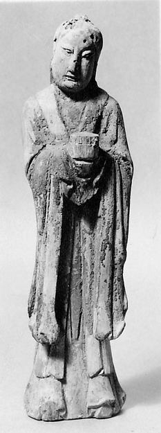 Statuette of Buddhist Disciple, Poster Print Wall Art