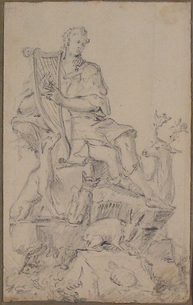 Apollo or Orpheus surrounded by Animals-Anonymous,French,16t, Poster Print