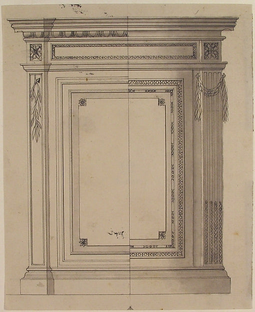 Design for a Cabinet or Console 18th cent-Anonymous,French,1, Poster Print Wall Art