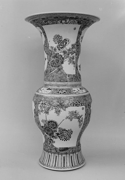 Vase with Floral and Landscape Decor, Poster Print Wall Art