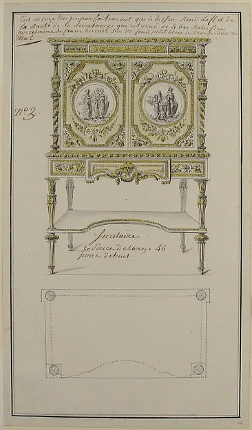Design for a Secretary c1770–85-Anonymous, French, 18th cent, Poster Print