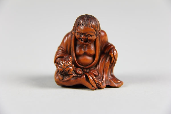 Netsuke of Old Woman with a Toad in her Hand 19th cent, Poster Print